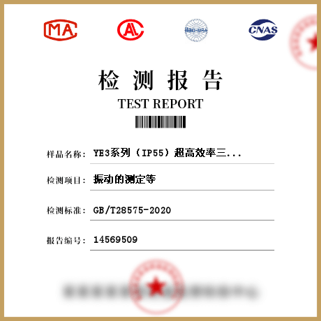 YE3系列（IP55）超高效率三相异步电动机检测