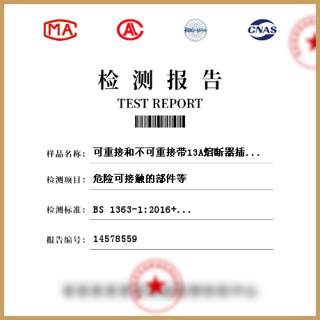 可重接和不可重接带13A熔断器插头检测