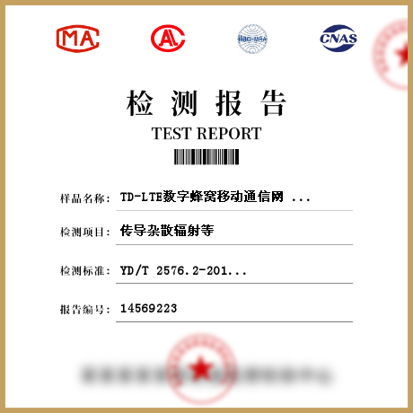 TD-LTE数字蜂窝移动通信网 终端设备检测