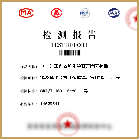 （一）工作场所化学有害因素检测