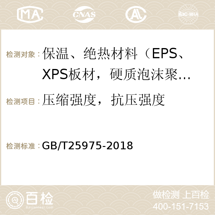 压缩强度，抗压强度 建筑外墙外保温用岩棉制品 GB/T25975-2018