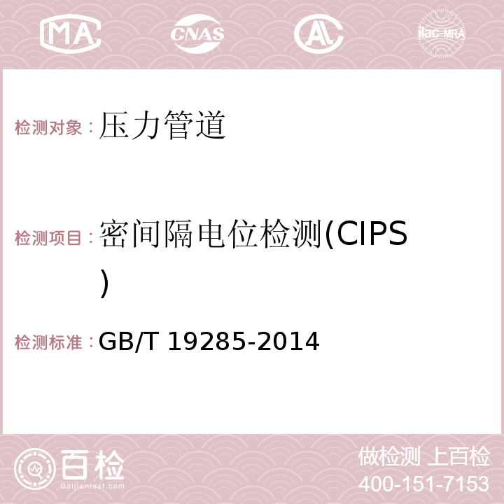 密间隔电位检测(CIPS) GB/T 19285-2014 埋地钢质管道腐蚀防护工程检验