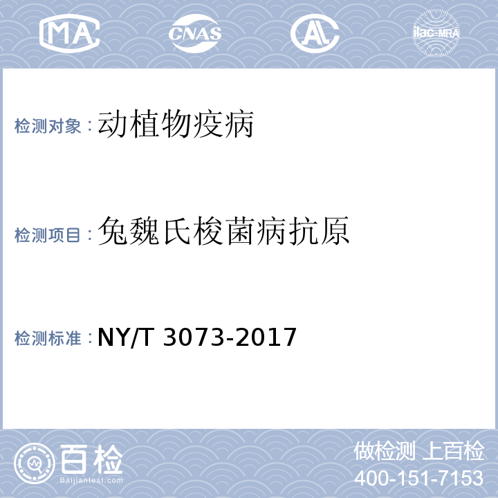 兔魏氏梭菌病抗原 NY/T 3073-2017 家畜魏氏梭菌病诊断技术