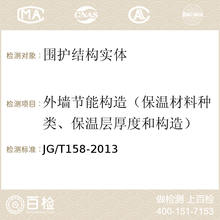 外墙节能构造（保温材料种类、保温层厚度和构造） 胶粉聚苯颗粒外墙外保温系统材料 JG/T158-2013