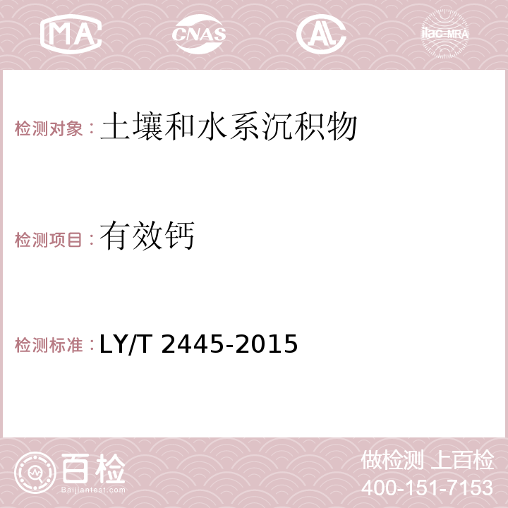 有效钙 绿化用表土保护技术规范 （附录H ） LY/T 2445-2015