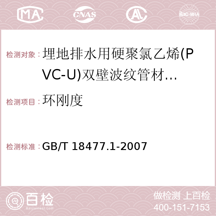 环刚度 埋地排水用硬聚氯乙烯(PVC-U)结构壁管道系统 第1部分：双壁波纹管材/GB/T 18477.1-2007