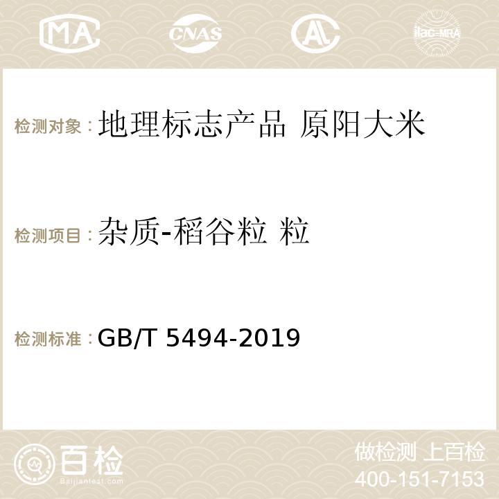 杂质-稻谷粒 粒 GB/T 5494-2019 粮油检验 粮食、油料的杂质、不完善粒检验