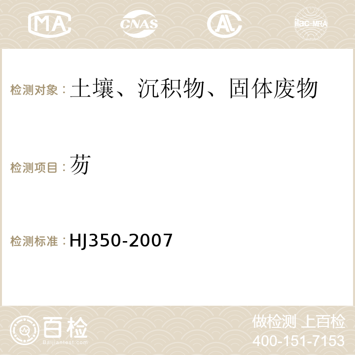 芴 展览会用地土壤环境质量评价标准（暂行）HJ350-2007附录D