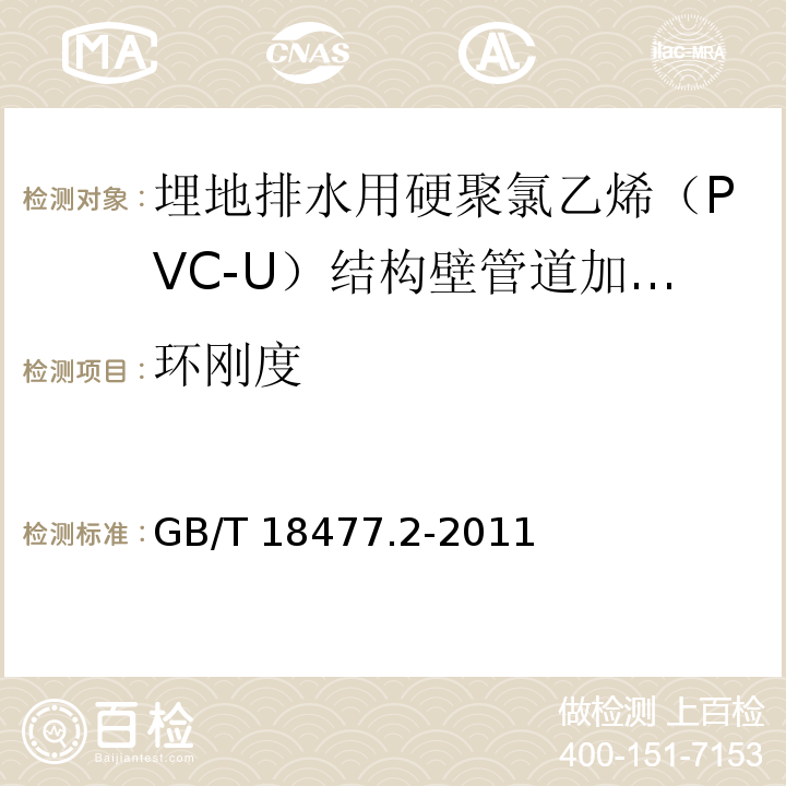 环刚度 埋地排水用硬聚氯乙烯（PVC-U）结构壁管道系统 第1部分：加筋管材 （8.4.2）/GB/T 18477.2-2011