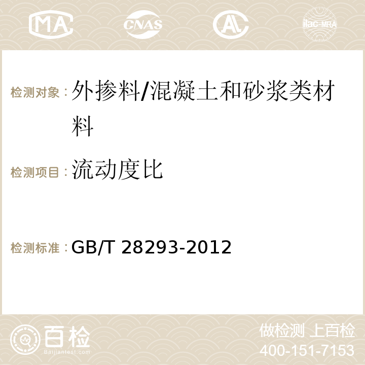 流動度比 鋼鐵渣粉 (附錄B)/GB/T 28293-2012