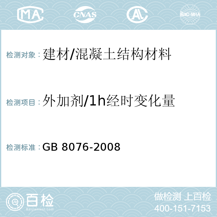 外加剂/1h经时变化量 混凝土外加剂