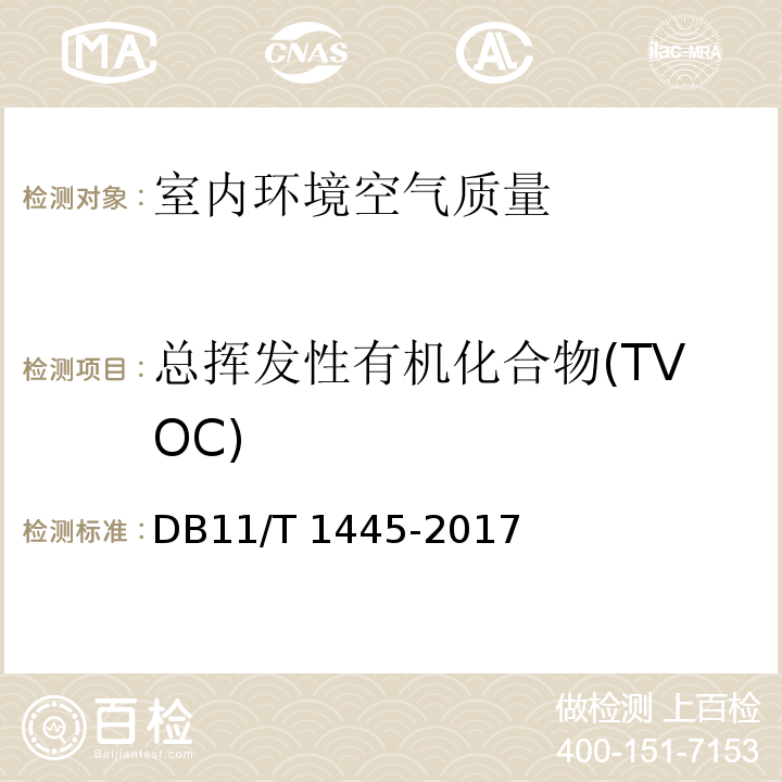 总挥发性有机化合物(TVOC) 民用建筑工程室内环境污染控制规程