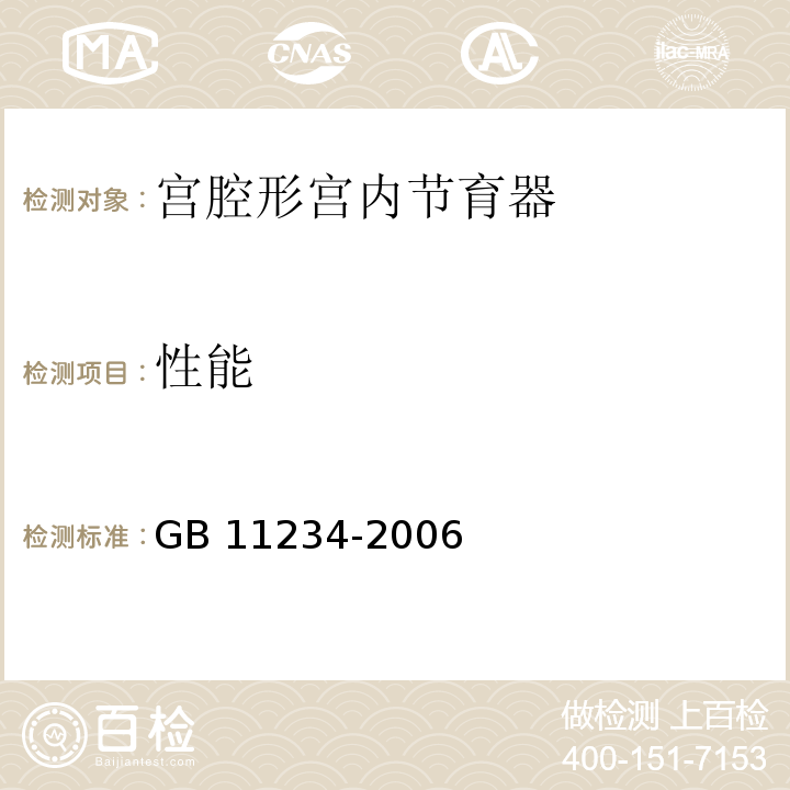 性能 宫腔形宫内节育器GB 11234-2006