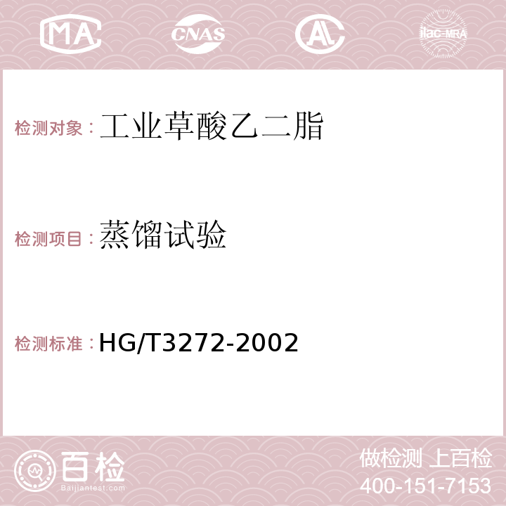 蒸馏试验 工业草酸乙二脂HG/T3272-2002