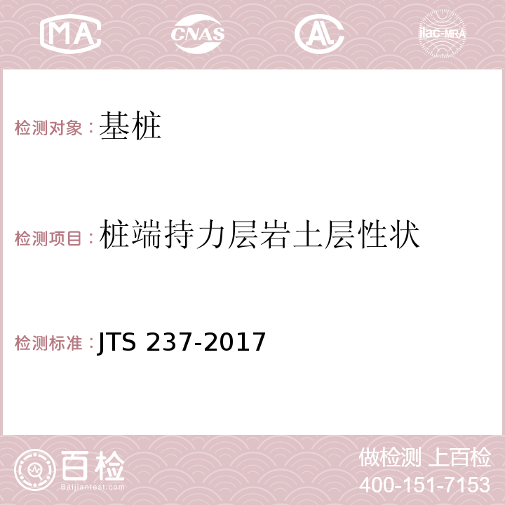 桩端持力层岩土层性状 水运工程地基基础试验检测技术规程 JTS 237-2017