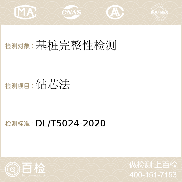钻芯法 DL/T 5024-2020 电力工程地基处理技术规程