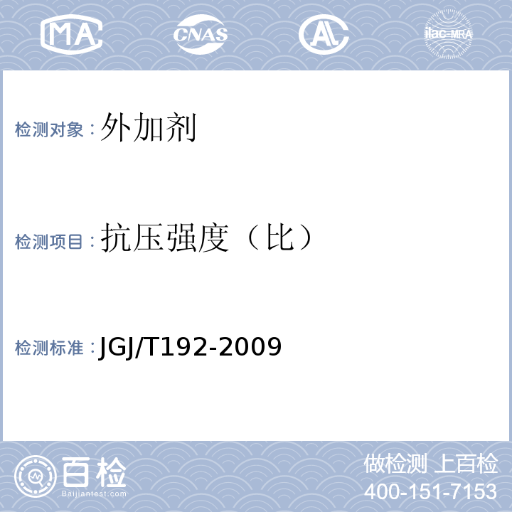 抗压强度（比） JGJ/T 192-2009 钢筋阻锈剂应用技术规程(附条文说明)