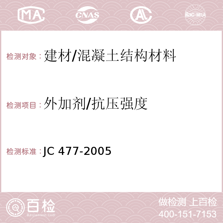 外加剂/抗压强度 JC/T 477-2005 【强改推】喷射混凝土用速凝剂