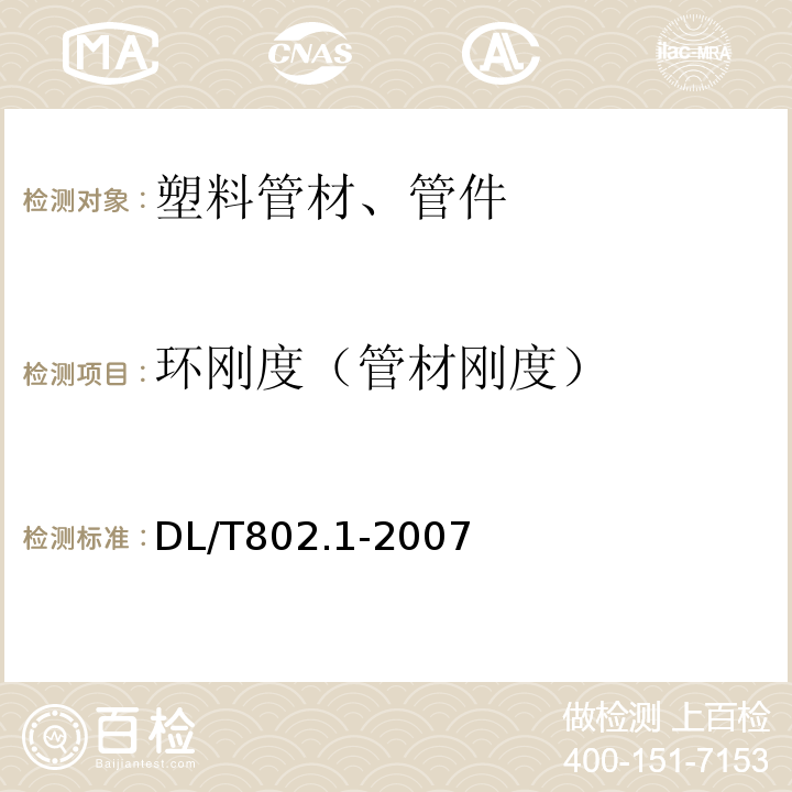 环刚度（管材刚度） 电力电缆用导管技术条件第1部分：总则 DL/T802.1-2007