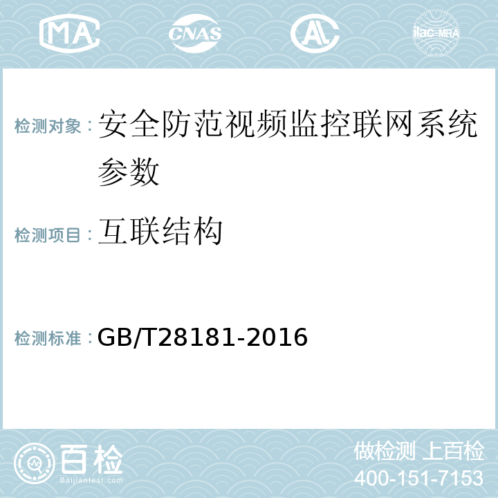 互联结构 公共安全视频监控联网系统 信息传输、交换、控制技术要求 GB/T28181-2016