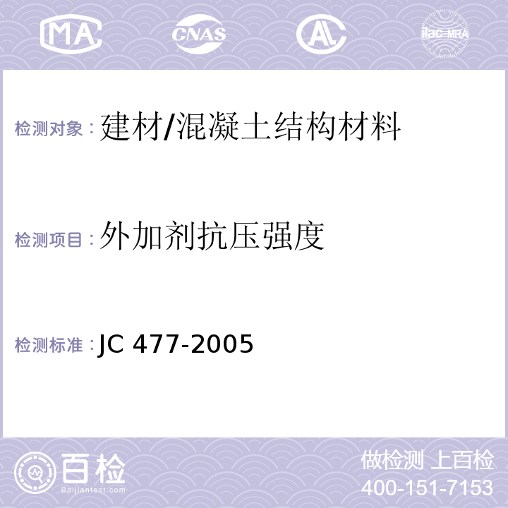 外加剂抗压强度 JC/T 477-2005 【强改推】喷射混凝土用速凝剂