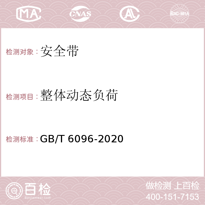 整体动态负荷 GB/T 6096-2020 坠落防护 安全带系统性能测试方法