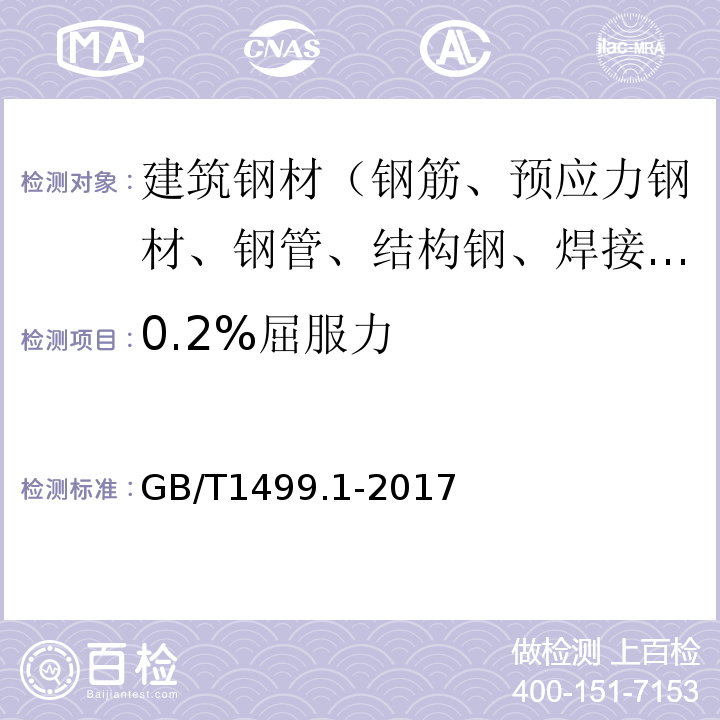 0.2%屈服力 钢筋混凝土用钢 第1部分：热轧光圆钢筋 GB/T1499.1-2017