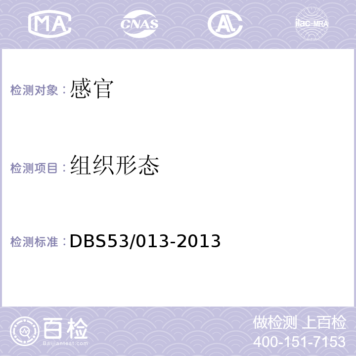 组织形态 DBS 53/013-2013 酸角糕DBS53/013-2013中4.2