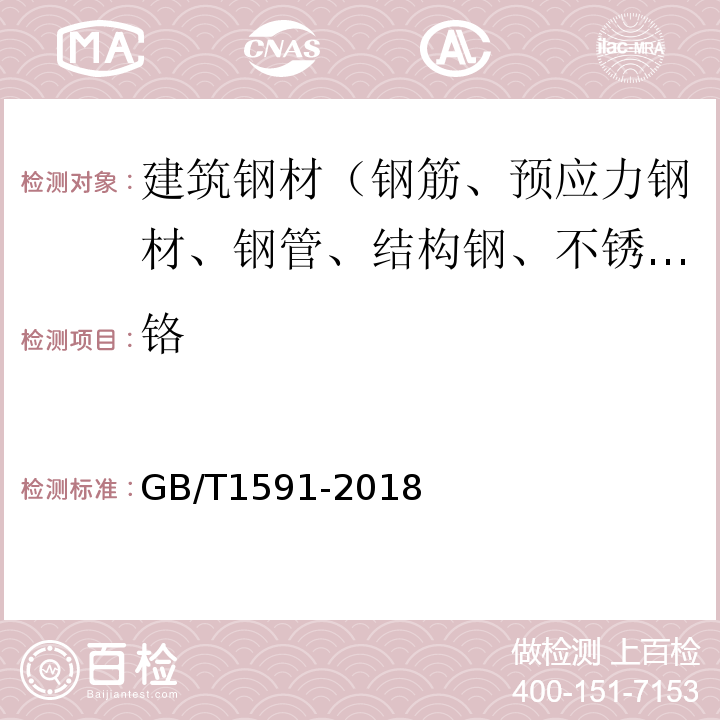 铬 GB/T 1591-2018 低合金高强度结构钢