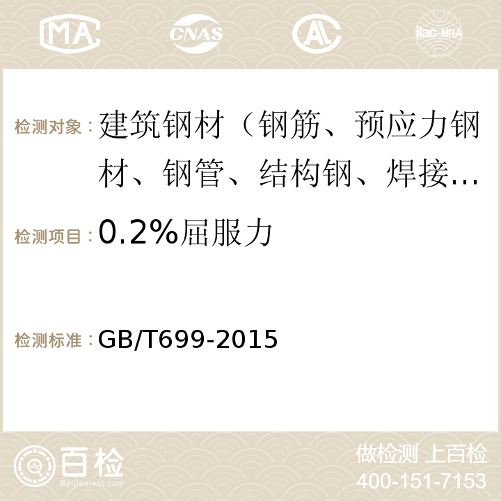 0.2%屈服力 优质碳素结构钢 GB/T699-2015