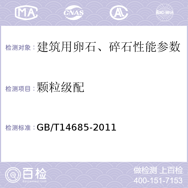 颗粒级配 建筑用卵石、碎石 GB/T14685-2011