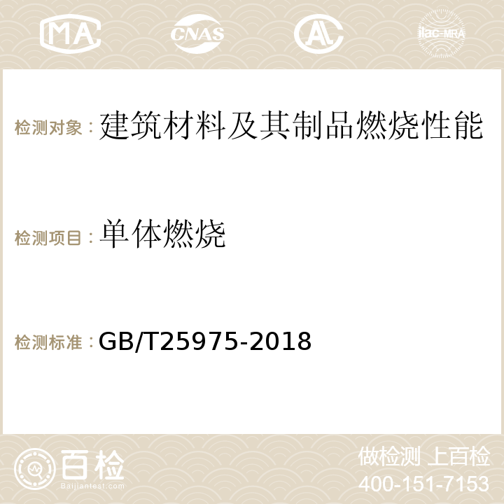 单体燃烧 建筑外墙外保温用岩棉制品 GB/T25975-2018