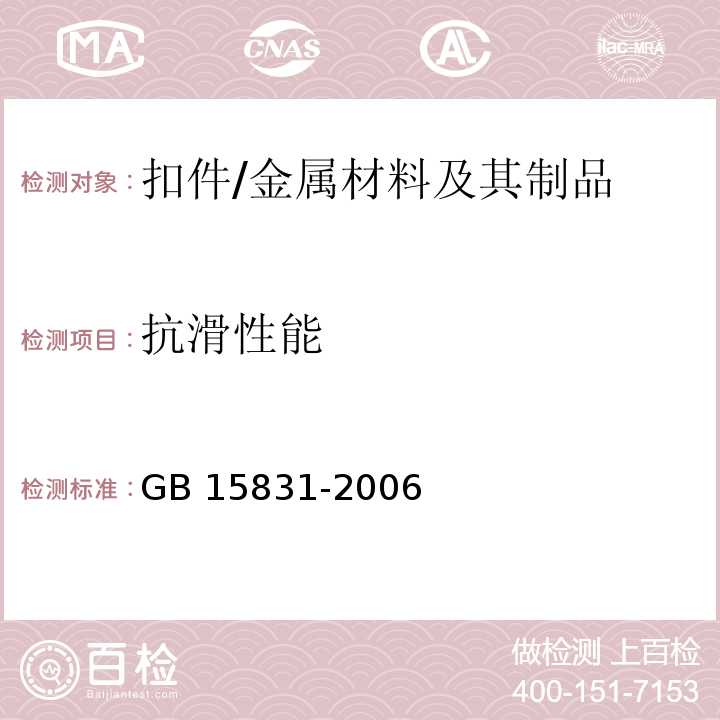 抗滑性能 钢管脚手架扣件 /GB 15831-2006