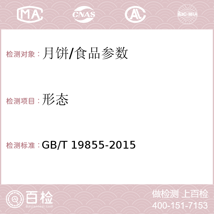 形态 月饼/GB/T 19855-2015