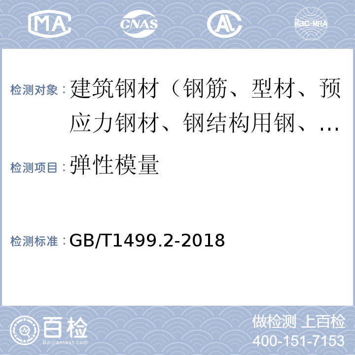 弹性模量 钢筋混凝土用钢 第2部分:热轧带肋钢筋 GB/T1499.2-2018