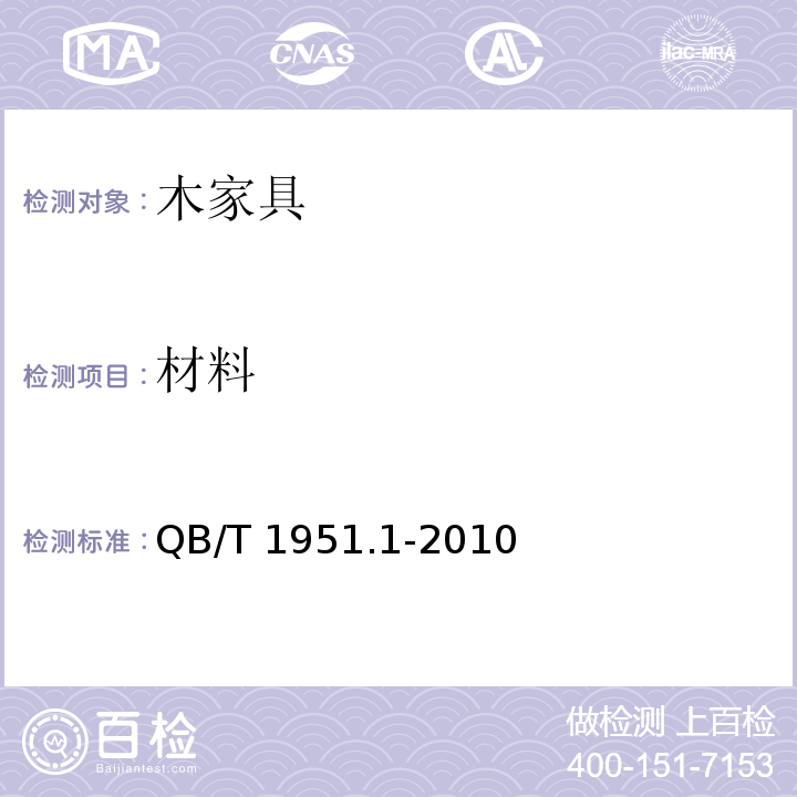 材料 木家具质量检验及质量评定QB/T 1951.1-2010