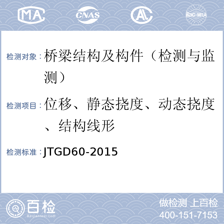 位移、静态挠度、动态挠度、结构线形 JTG D60-2015 公路桥涵设计通用规范(附条文说明)(附勘误单)