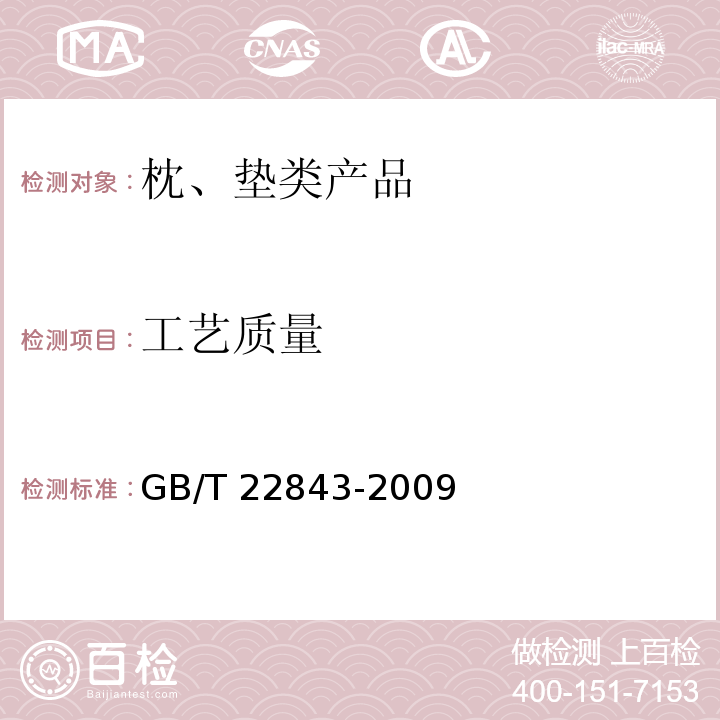 工艺质量 枕、垫类产品GB/T 22843-2009