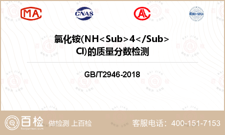 氯化铵(NH<Sub>4</Sub>Cl)的质量分数检测