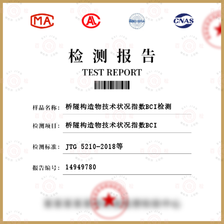 橋隧構造物技術狀況指數BCI檢測