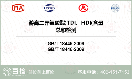 游离二异氰酸酯)TDI、HDI(