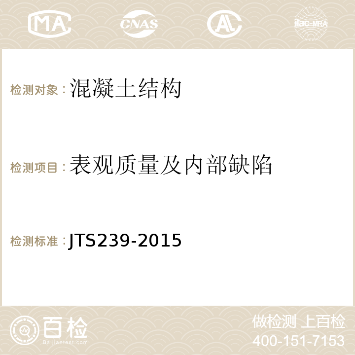 表观质量及内部缺陷 水运工程混凝土结构实体检测技术规程JTS239-2015