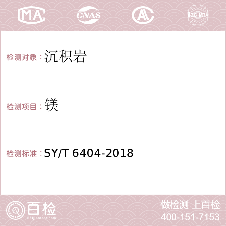 镁 SY/T 6404-2018