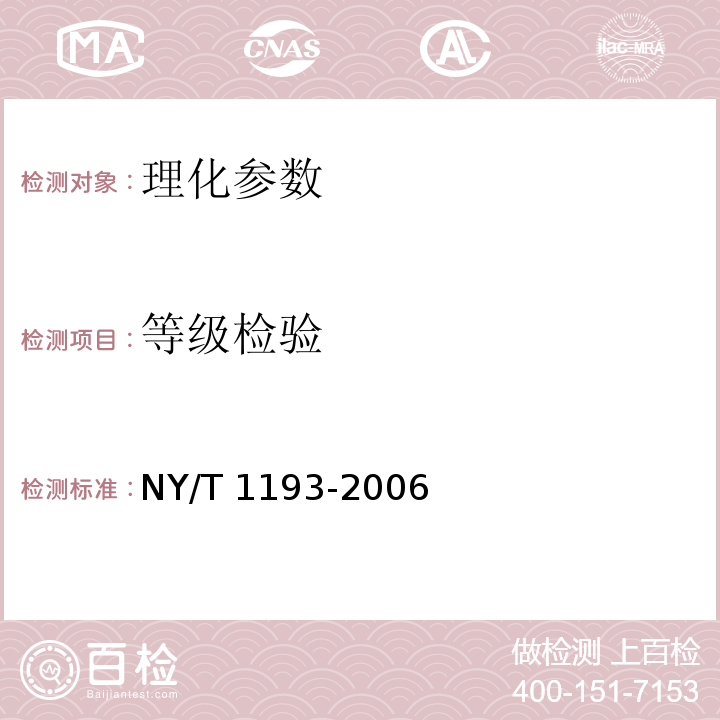 等级检验 姜NY/T 1193-2006