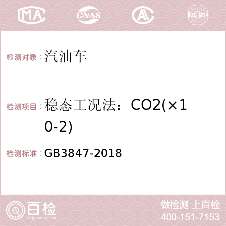 稳态工况法：CO2(×10-2) GB 3847-2018 柴油车污染物排放限值及测量方法（自由加速法及加载减速法）