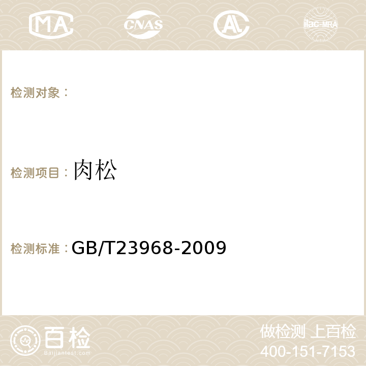 肉松 GB/T 23968-2009 肉松