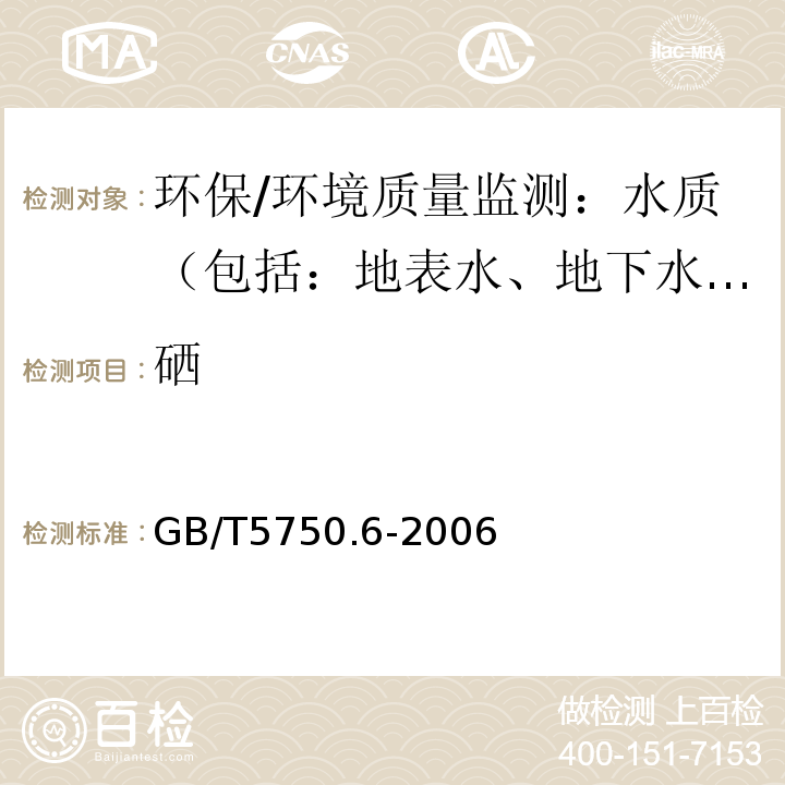 硒 生活饮用水标准检验方法 金属指标