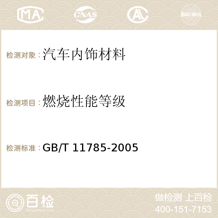 燃烧性能等级 GB/T 11785-2005 铺地材料的燃烧性能测定 辐射热源法