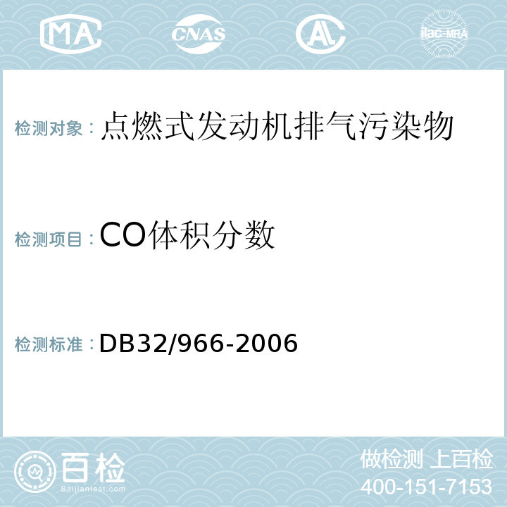 CO体积分数 DB65/T 2881-2008 在用点燃式发动机轻型汽车稳态工况法排气污染物排放限值