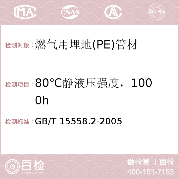 80℃静液压强度，1000h GB/T 15558.2-2005 【强改推】燃气用埋地聚乙烯(PE)管道系统 第2部分:管件